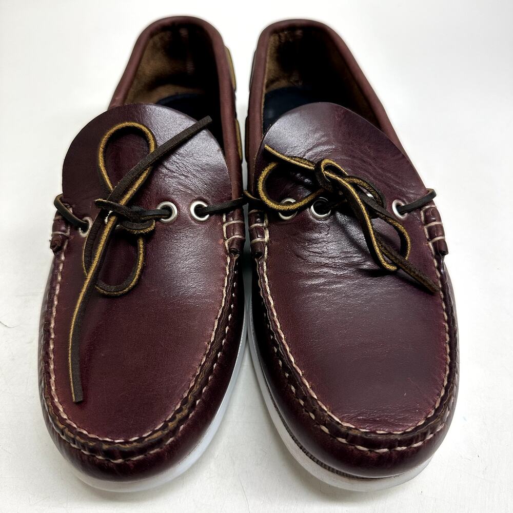 NWOT Quoddy Men’s Head Boat Shoe Burgundy Moc Toe Loafer Made in USA 8.5